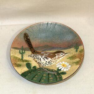 Vintage Enamel on Copper Hand Crafted Plate by Bovano of Cheshire Connecticut